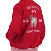 New York City 2026 BTS Kim Taehyung Red Wool Bomber Jacket