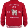 New York City 2026 BTS Kim Taehyung Red Wool Bomber Jacket Back