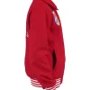 New York City 2026 BTS Kim Taehyung Red Wool Bomber Jacket Right
