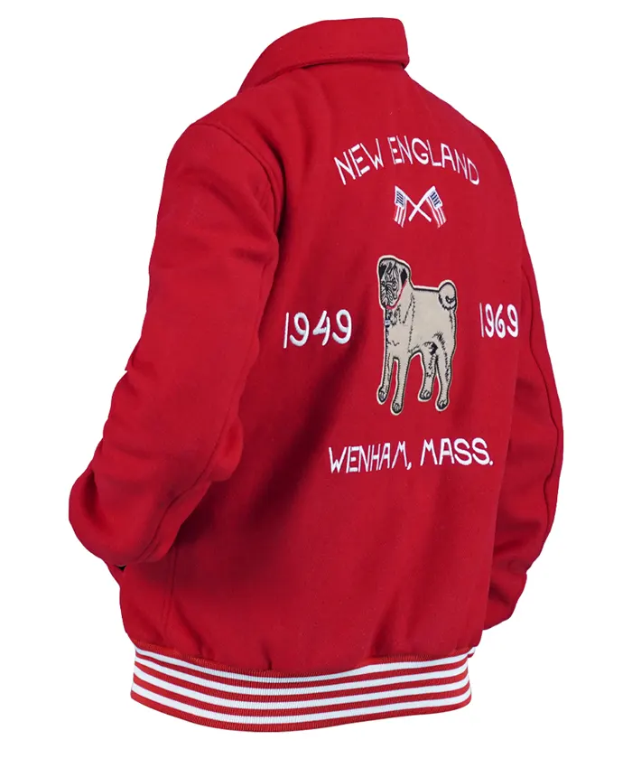 New York City 2026 BTS Kim Taehyung Red Wool Bomber Jacket