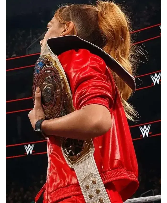 Night RAW Becky Lynch Red Leather Jacket