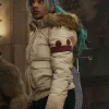 One Piece S02 Charithra Chandran White Puffer Jacket For Sale
