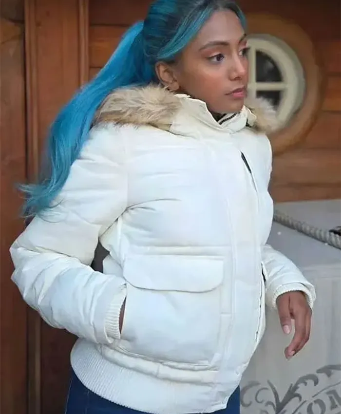 One Piece S02 Charithra Chandran White Puffer Jacket