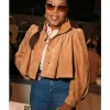 Oprah Winfrey PFW 2026 Cropped Suede Jacket