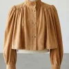 Oprah Winfrey PFW 2026 Cropped Suede Jacket For Sale