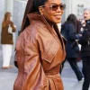 Oprah Winfrey Paris Fashion Week 2026 Leather Jacket Side