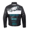 Philadelphia Eagles Black Moto Jacket For Sale
