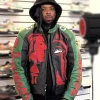 Rapper Westside Gunn Black and Green Moto Leather Jacket shop now