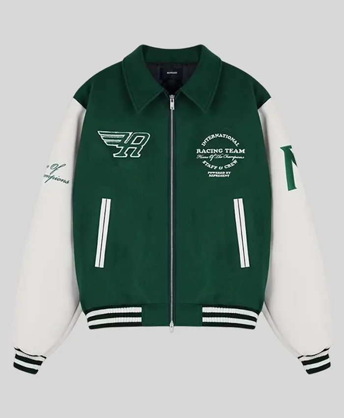 Represent Racing Full-Zip Green Varsity Jacket