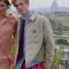 Robert Pattinson The Drama Beige Quilted Jacket For Sale