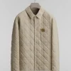 Robert Pattinson The Drama Beige Quilted Jacket Front