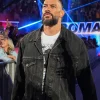 Roman Reigns RAW 2026 Denim Trucker Jacket closeup