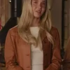 Scream 7 Isabel May Brown Leather Jacket For Sale
