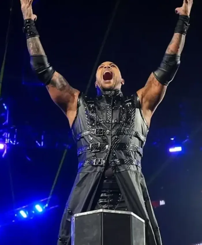 Shop WWE SmackDown 2026 Damian Priest Black Leather Sleeveless Coat