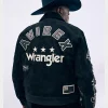 Shop Wrangler x AVIREX Black Suede Trucker Jacket For Men and Women