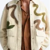 Shrinking S03 Michael Urie Textured Printed Jacket For Sale