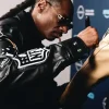 Snoop Dogg Jeff Hamilton Steelers Leather Jacket Side