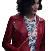 Solo Mio Nicole Grimaudo Red Leather Jacket Front