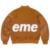 Supreme Logo Chenille Full-Snap Brown Varsity Jacket For Men and Women