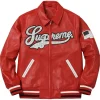 Supreme SS16 Uptown Leather Jacket Red
