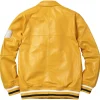 Supreme SS16 Uptown Leather Jacket Yellow Back
