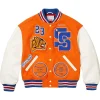 Supreme Tiger Varsity Jacket Orange and White