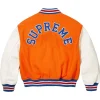 Supreme Tiger Varsity Jacket Orange and White Back