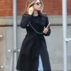 Tate McRae NYC 2026 Black Trench Coat For Sale