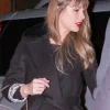 Taylor Swift NYC 2026 Shearling Collar Wrap Coat
