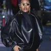 Teyana Taylor NYC 2026 Black Leather Jacket