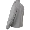 Grey wool jacket with viscose lining and multiple pockets