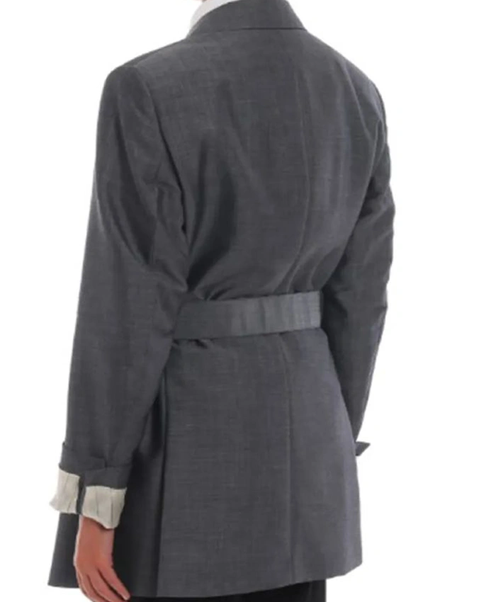 The Beauty S01 Rebecca Hall Grey Belted Blazer Back