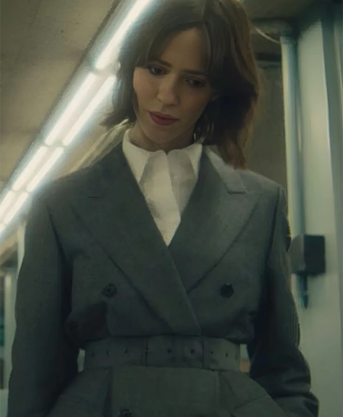 The Beauty S01 Rebecca Hall Grey Belted Blazer