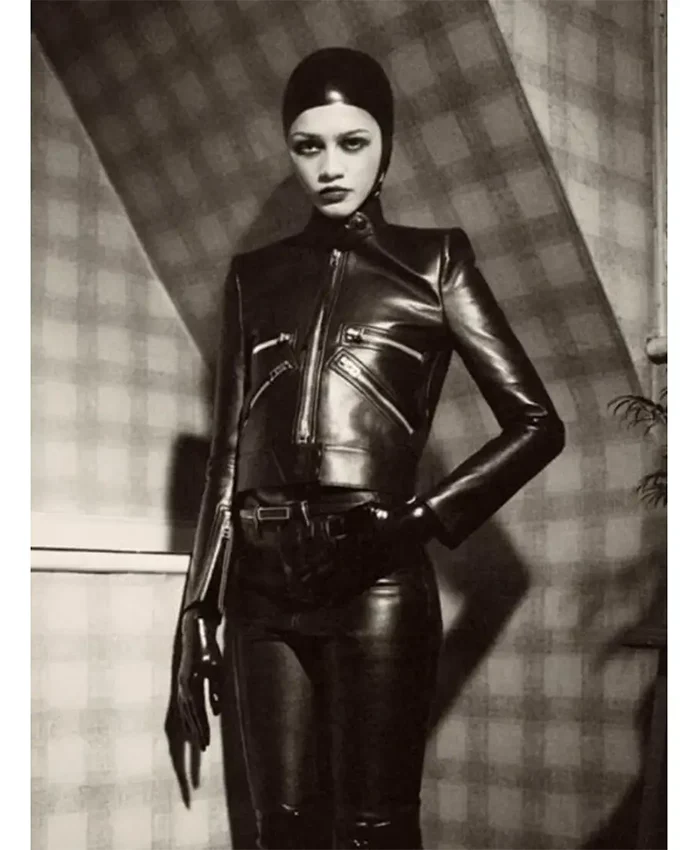The Drama Zendaya Black Leather Jacket For Sale