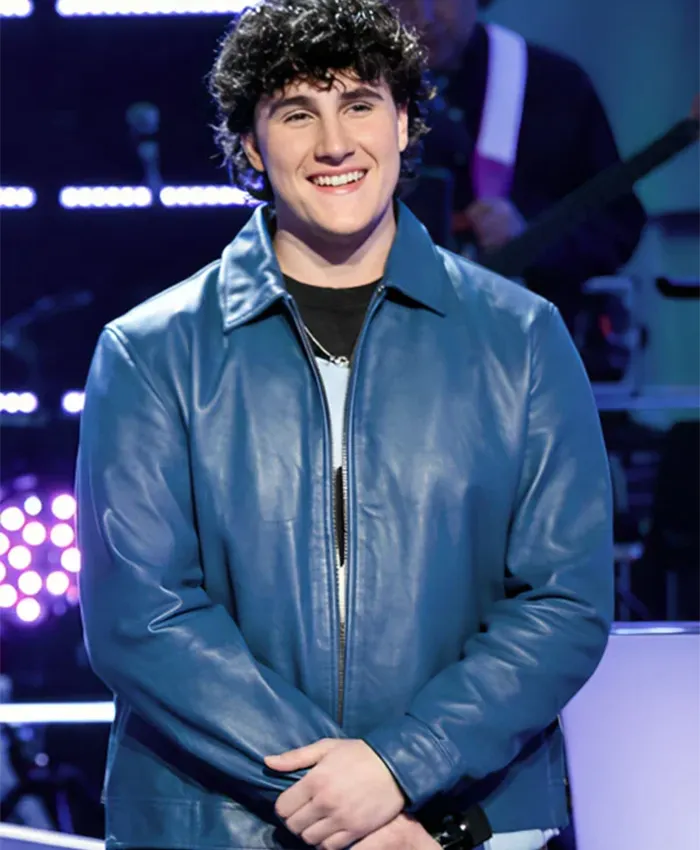 The Voice S29 Lucas West Blue Leather Jacket