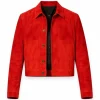 Valentino Colman Domingo Red Suede Jacket For Sale