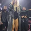 WWE NXT Izzi Dame Black Leather Coat Front