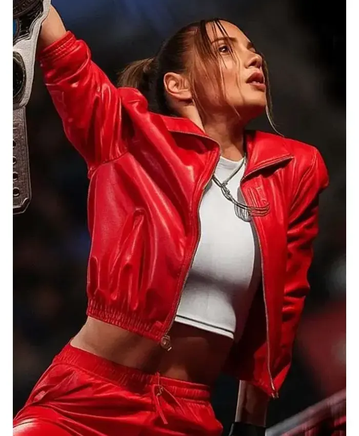WWE Raw Becky Lynch Red Leather Jacket