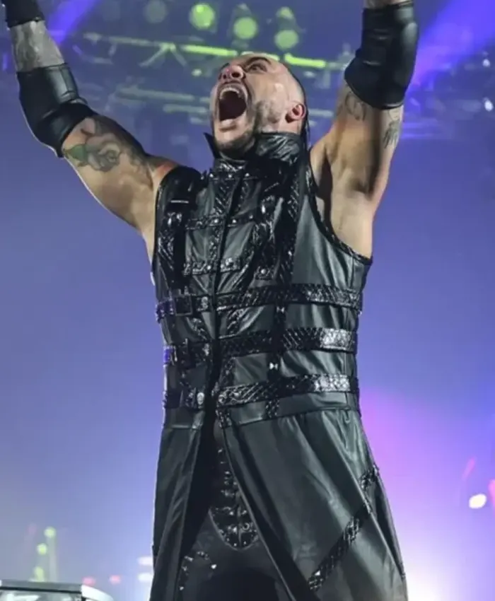 WWE SmackDown 2026 Damian Priest Black Leather Sleeveless Coat