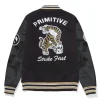 the Primitive Alumni Black Wool Varsity Jacket For Men and Women