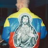 2026 Coachella Valley Music And Arts Festival J Balvin Rhinestone Studded Columbia Leather Jacket