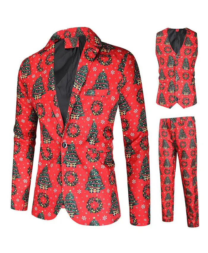 3 Piece Christmas Red Suit