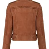 9-1-1 Nashville Dixie Bennings Brown Suede Biker Jacket Back