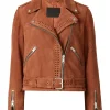 9-1-1 Nashville Dixie Bennings Brown Suede Biker Jacket Front
