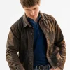 9-1-1 Nashville Ryan Hart Brown Leather Jacket Front