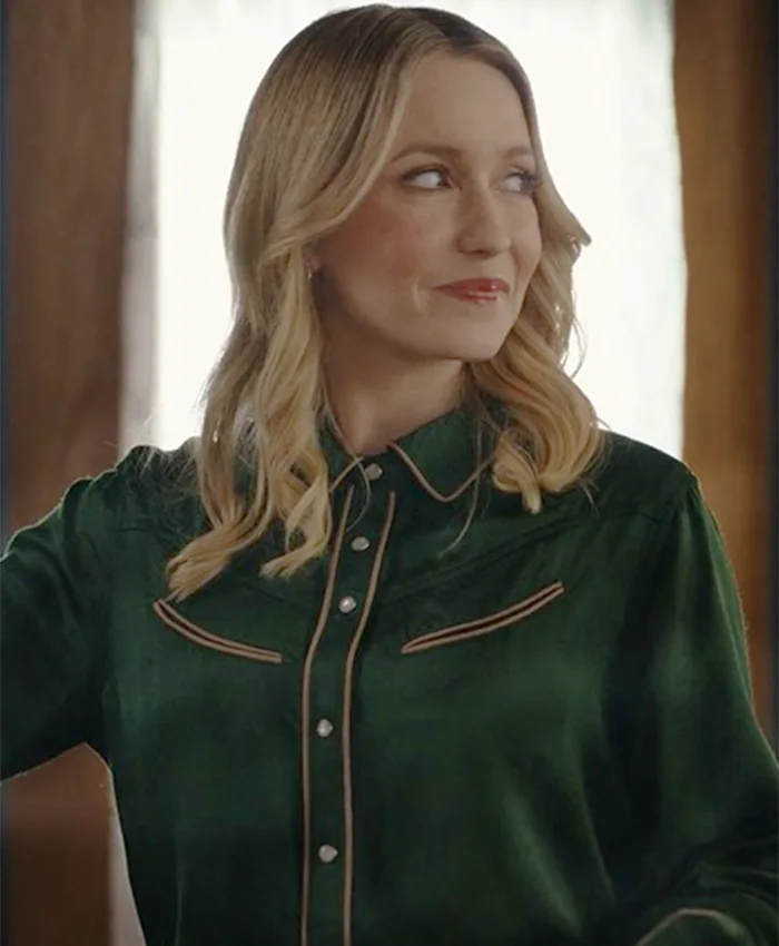 A Season to Blossom Emily Tennant Green Shacket For Sale