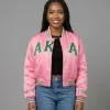 AKA Pink Varsity Jacket Front