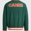 Adidas Miami Hurricanes Coaches Dugout Green Varsity Bomber Jacket