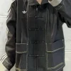 Adidas Original Tang Chinese New Year Black Denim Jacket Front