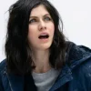 Alexandra Daddario Couples Weekend Blue Hooded Jacket Close up